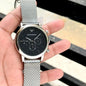 Mra Silver Chain Black Dial Men Watch 990355