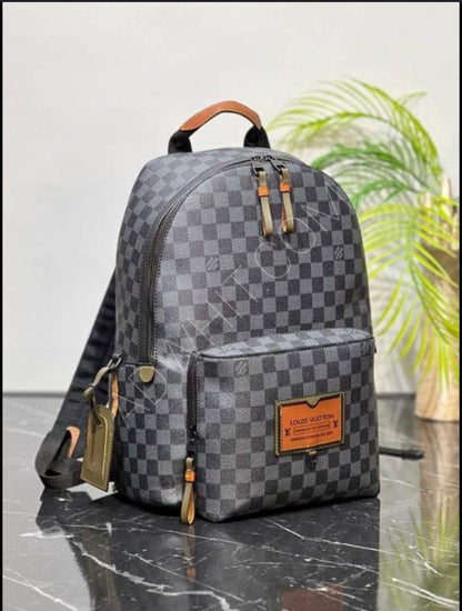 VL LOU UOL Check Print Imported Premium Quality Backpack 6774