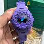 Hsg Purple Silicone Strap Venom Edition Purple Dial Water Resistant Sports Men Watch 990122