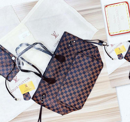 Uol Lou Monogram Check Print Tote Ladies Bag 44568