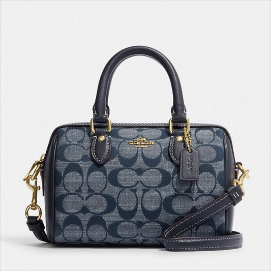 Aoc Coa Blue Denim Premium Quality Ladies Mini Speedy Bag Y244
