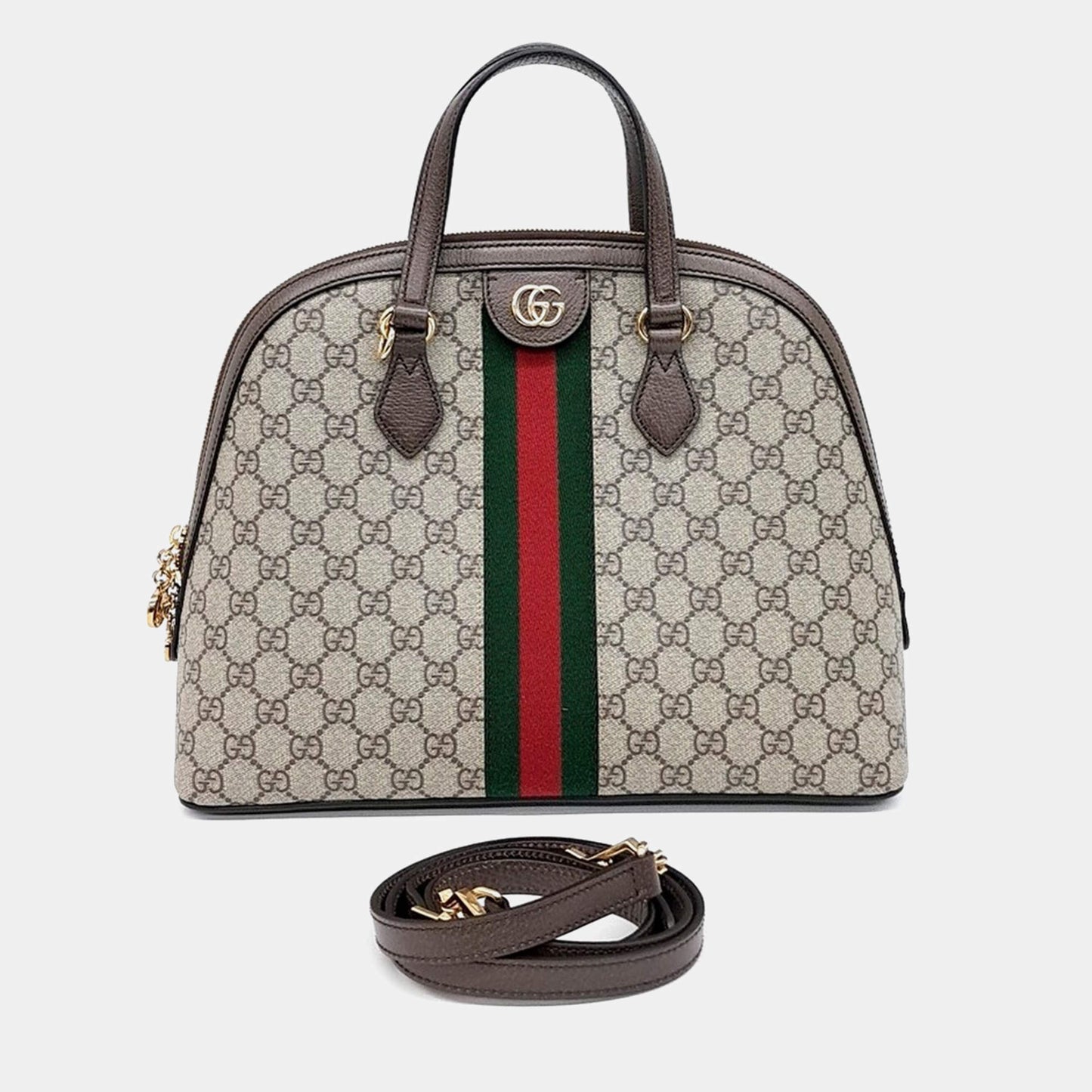 Cug Apricot Green Red Stripe Mini Tote Ladies Bag 8745