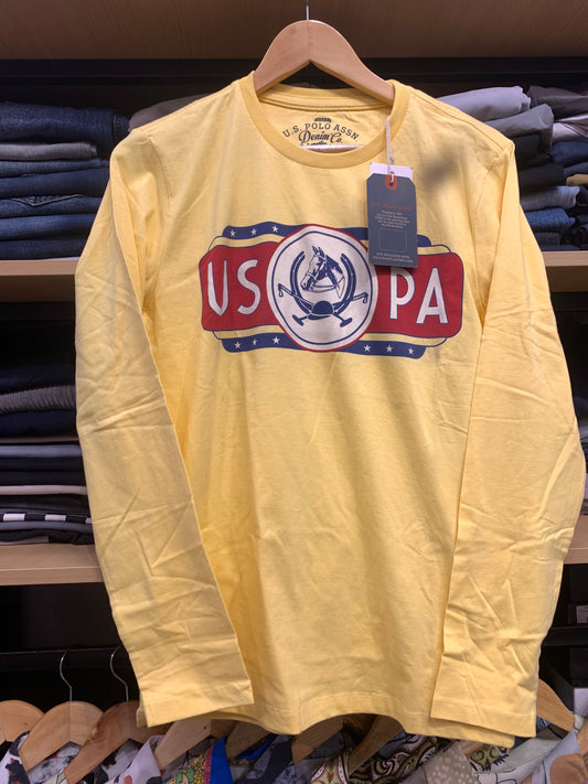 LOP Yellow Colour With Front Assn Print Full Sleeve Tshirt 64604