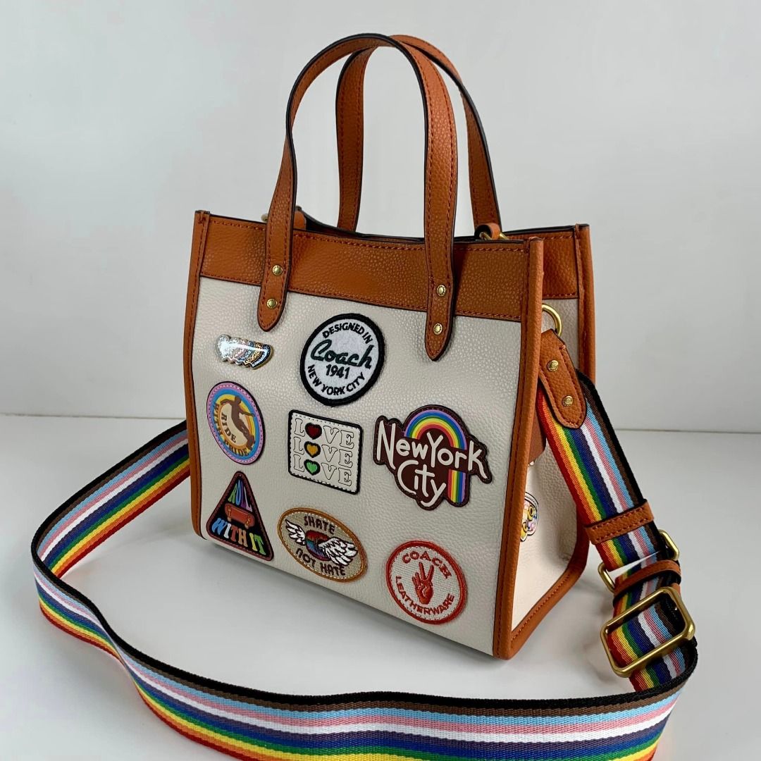 AOC Brown Colour Genuine￼ Leather With Patch Work Embroidery Heavy Premium Quality Tote Side Bag 89488