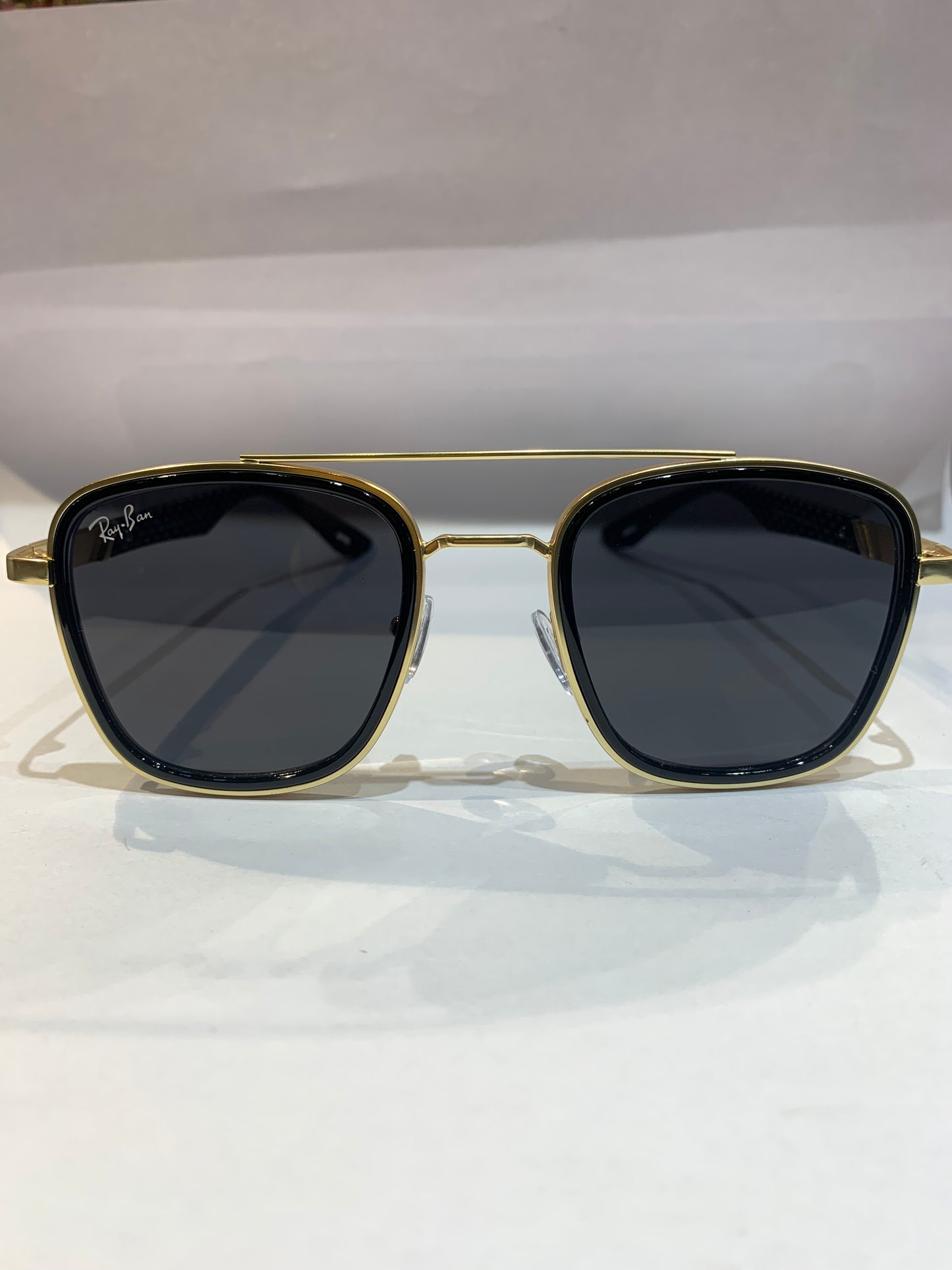 YAR RAY RB Gold Frame Black Shade Unisex Sunglass RB3607 57 18 147