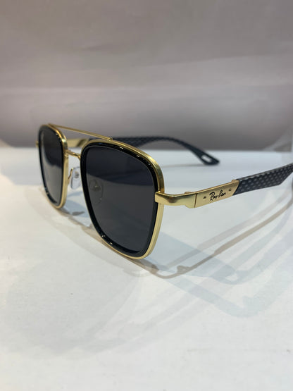 YAR RAY RB Gold Frame Black Shade Unisex Sunglass RB3607 57 18 147