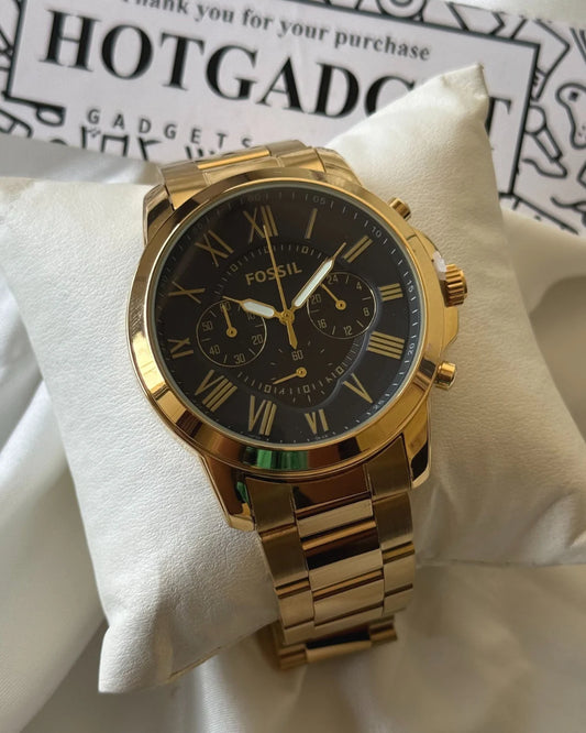 Sof Gold Chain Black Dial chronograph Man Watch 500949