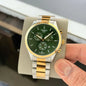 SIT TIS Silver Golden Chain Green Dial Mens Watch 989306