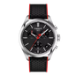 SIT TIS Black Red Silicone Strap Silver Ring Black Dial Men’s Watch 989316