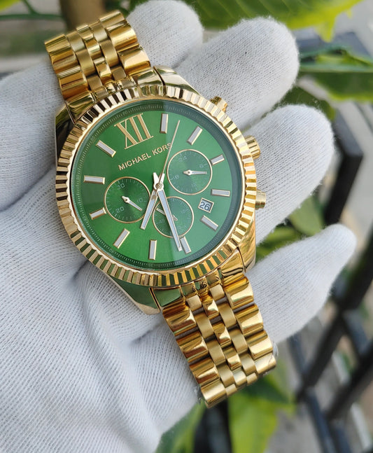 Cim Golden Chain Green Dial Men’s Chrono Wokring Watch 989323