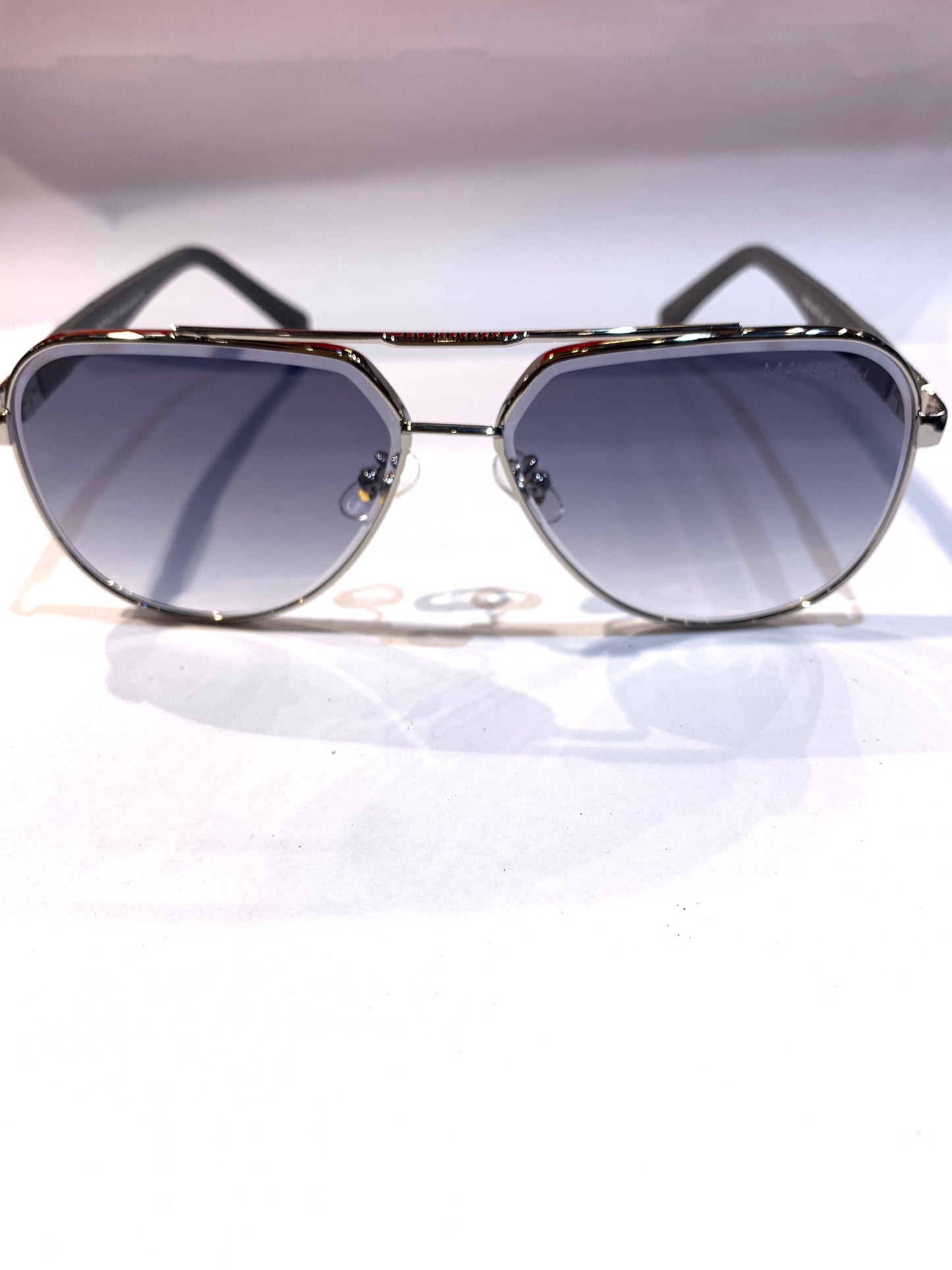 YAM MAY Silver Gray Farme Trancy Black Shade Unisex Sunglass 23269 60 13 142