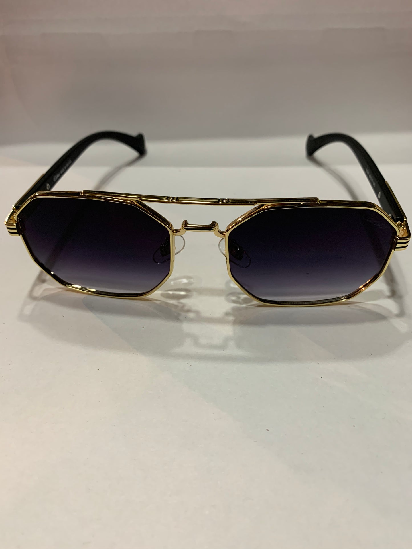 RAC CAR Gold Black Farme Purple Shade Unisex Sunglass 23291 60 15 145