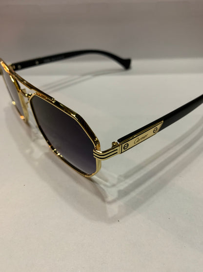 RAC CAR Gold Black Farme Purple Shade Unisex Sunglass 23291 60 15 145
