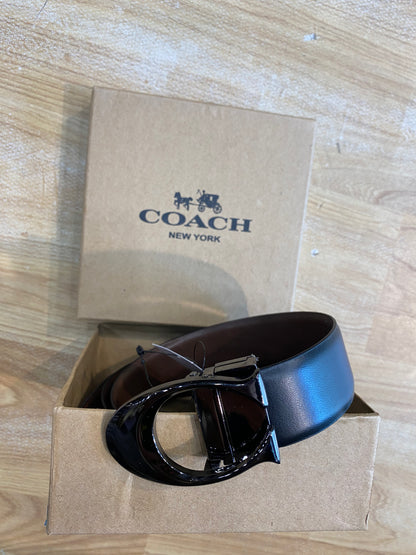 AOC Black Colour Double Side With Black Glossy Buckle Men’s Belt 988613