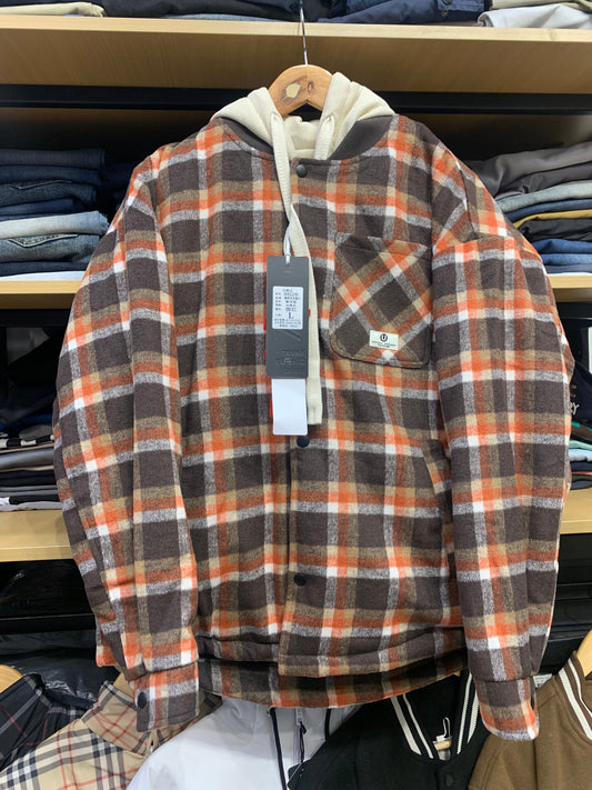 SMCE Brown Colour with Check Print Premium QualityJacket Hoodie 8626