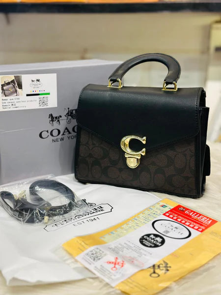 AOC COA Brown Black Colour CC Print Premium Quality Ladies Sling Bag 26979