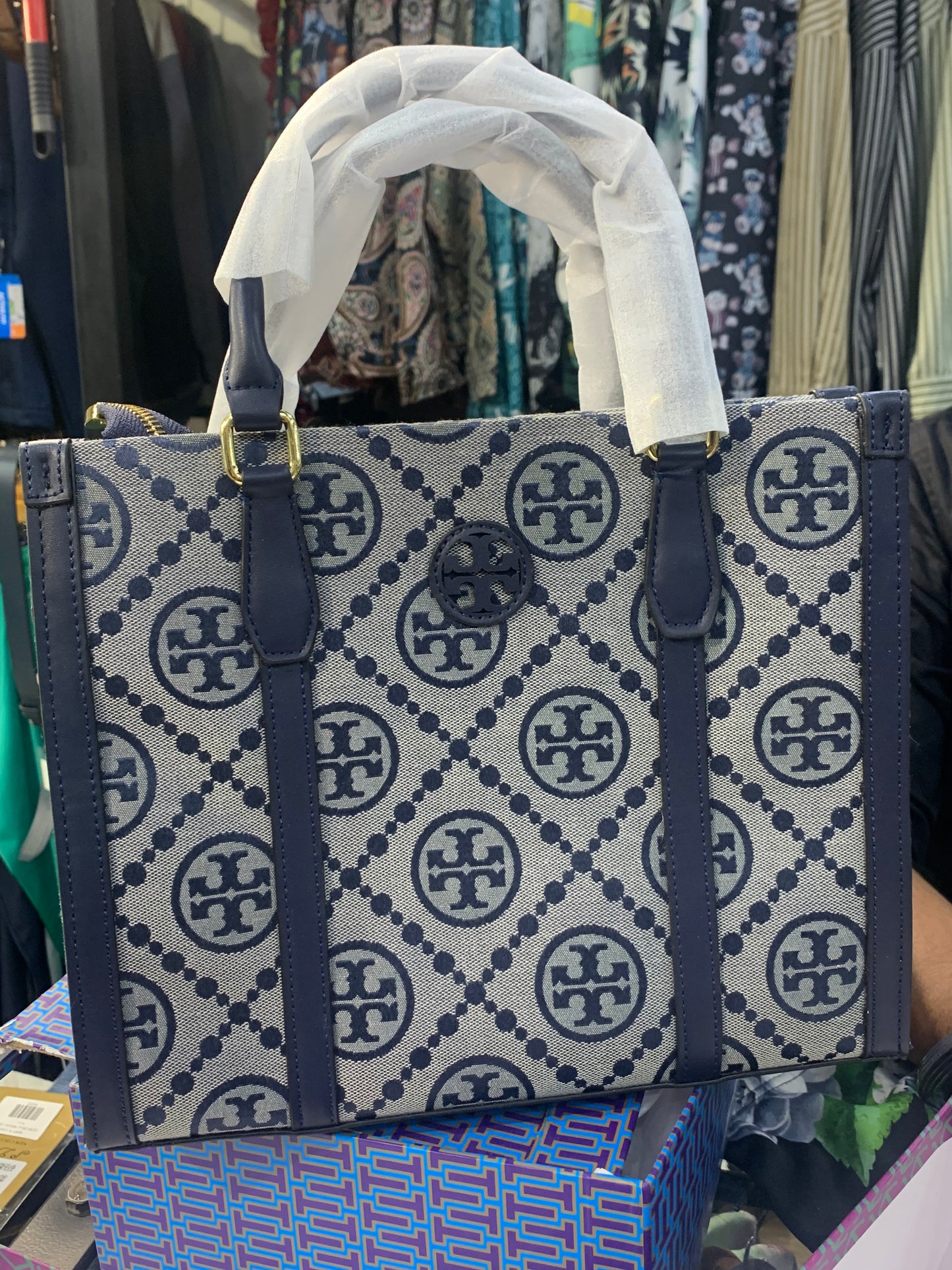 ROT TOR Blue Grey Colour Premium Quality Ladies Mini Tote Bag 9707