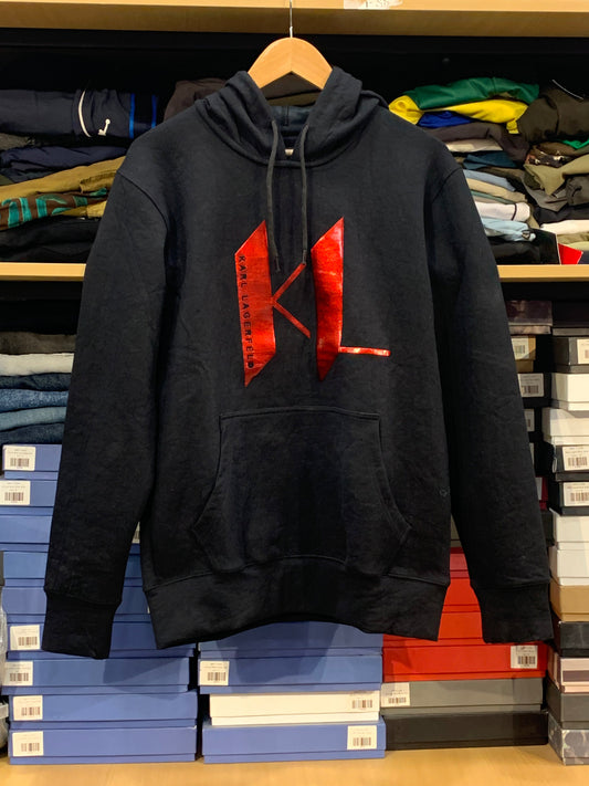 Rak Black Colour Front Red Print Black Hoodie 75781