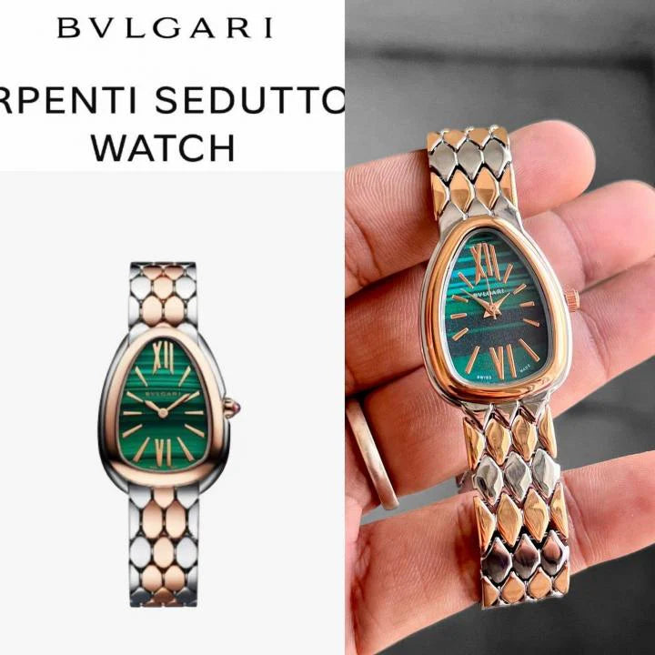 LVB Silver Copper Chain Green Dial Ladies Premium Quality Watch 990225