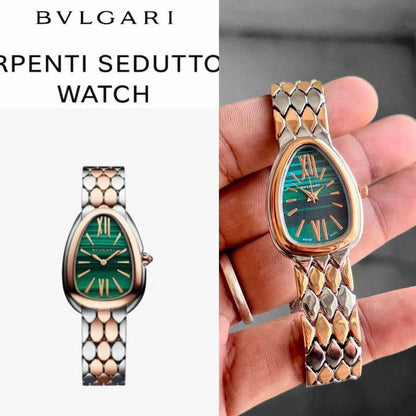 LVB Silver Copper Chain Green Dial Ladies Premium Quality Watch 990225
