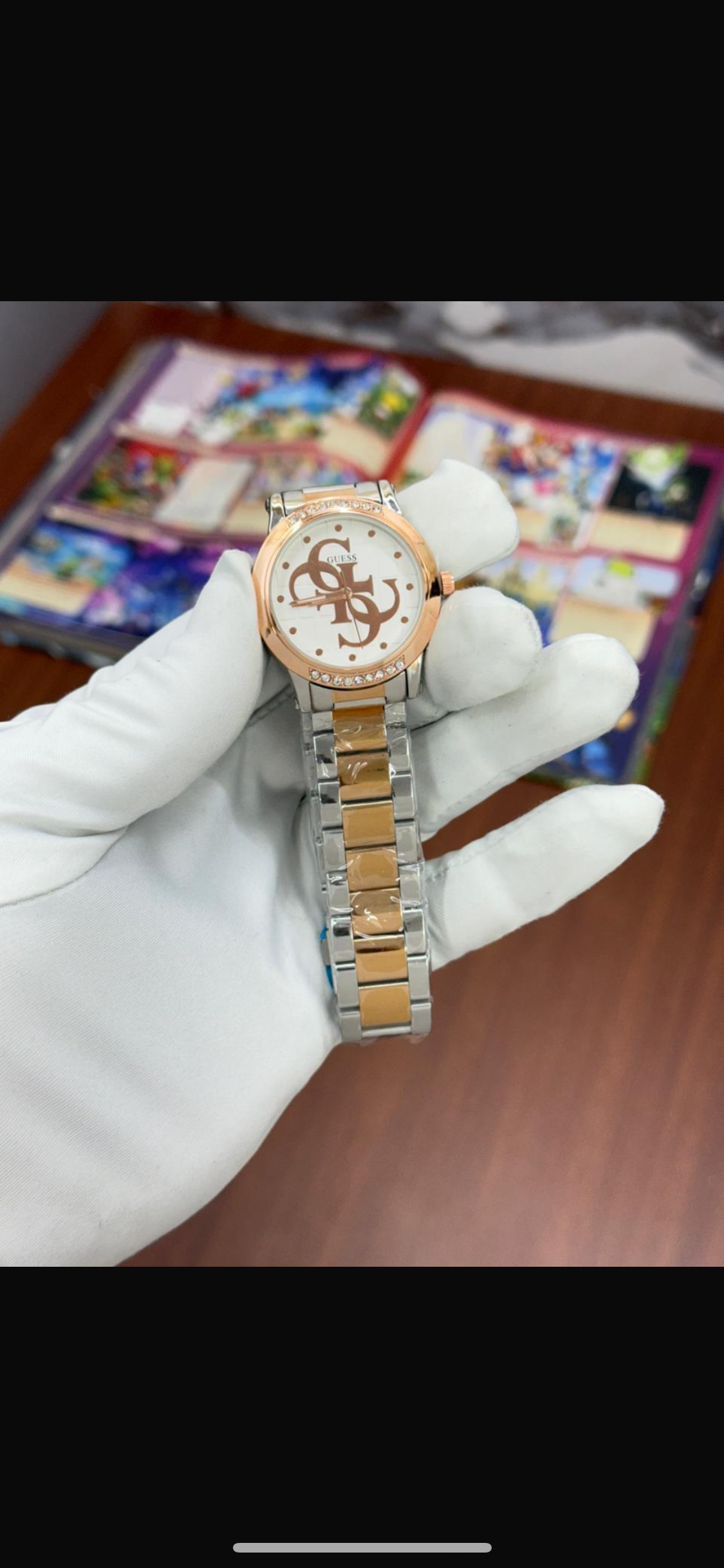 EUG Silver Copper Chain White Dial Ladies Watch 990249