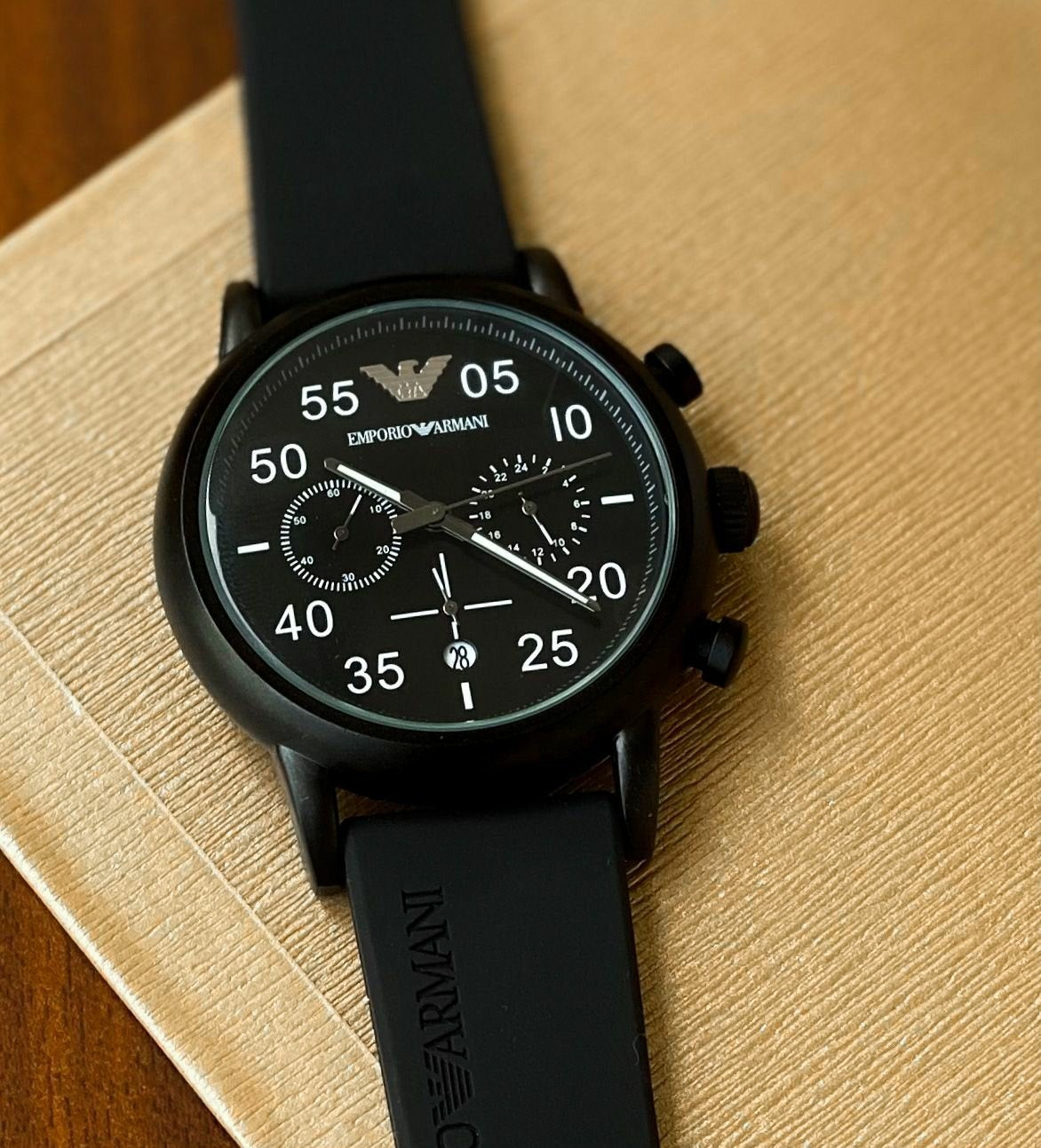 MRA ARM Black Silicone Strap Black Dial Heavy Chronograph Men’s Watch 940913