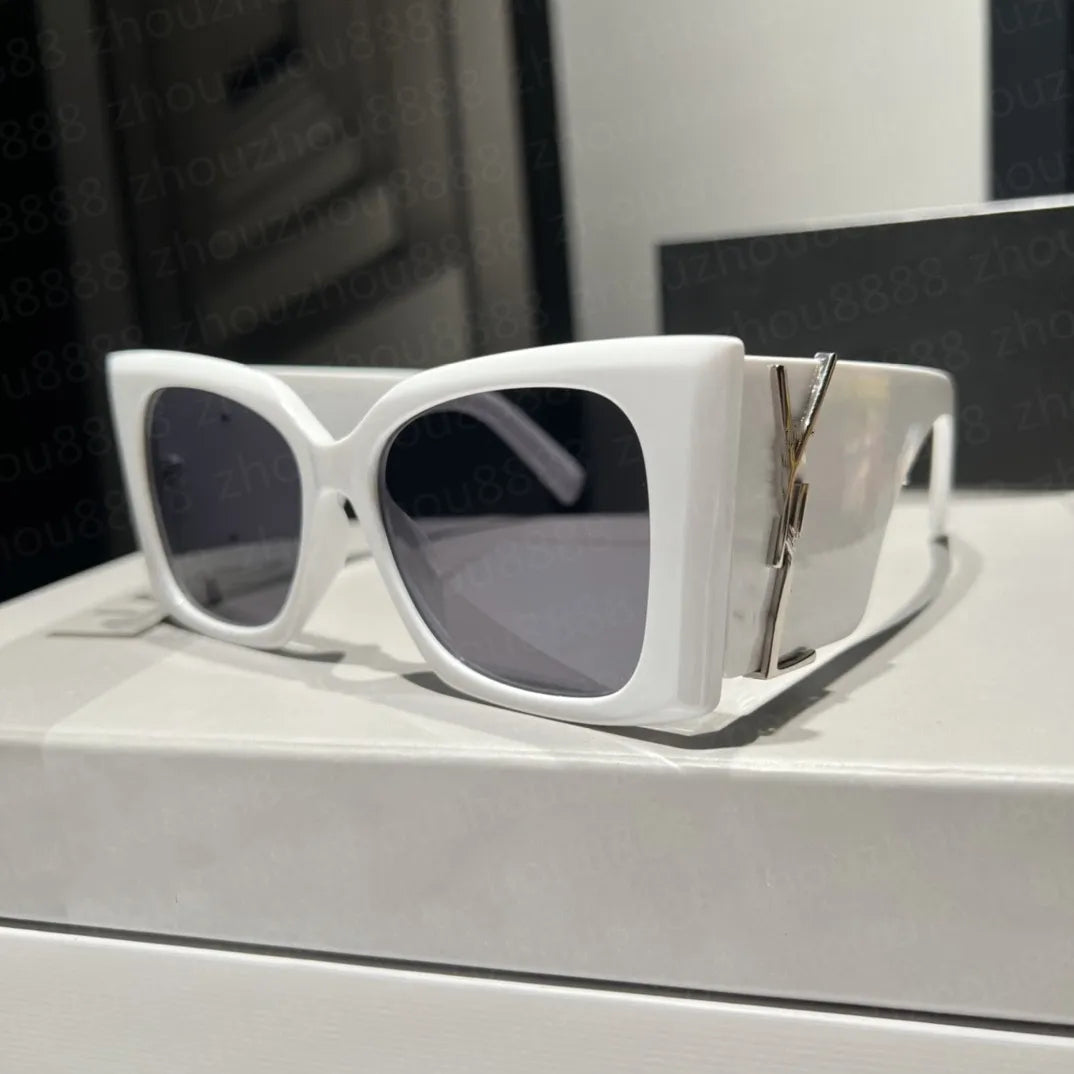 LSY White Frame Black Shade Unisex Sunglass 98066 56 17-142