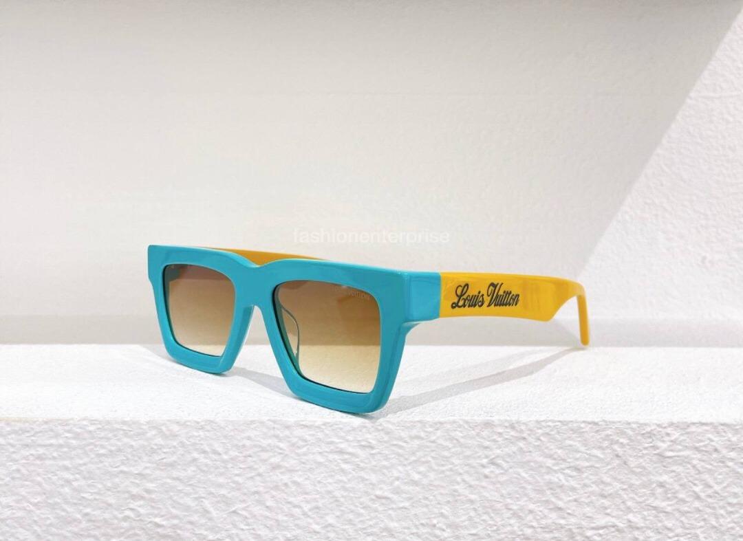 UOL Blue Yellow Frame Brown Shade Premium Quality Unisex Sunglass 6093 52 21-145