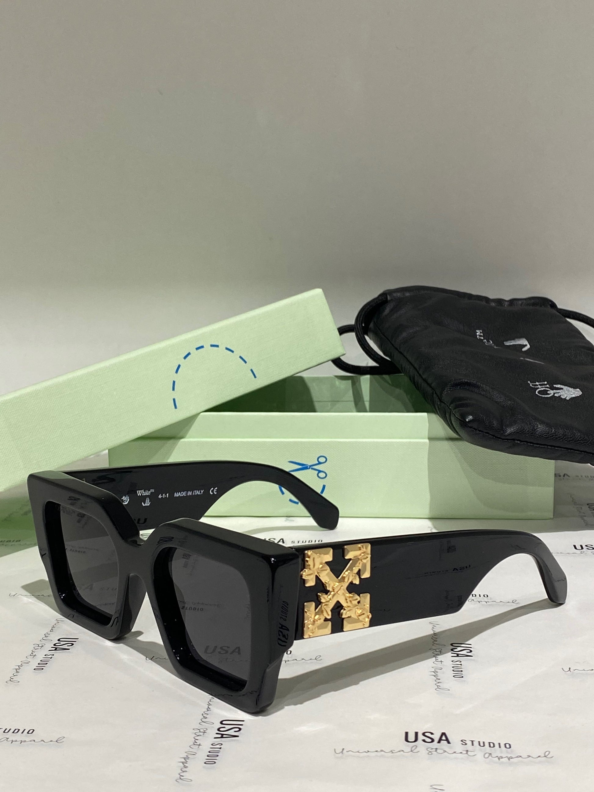 Off White Black Frame Black Shade Sunglass 6044 51 20-145 – Luxury