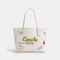 AOC WHITE Colour Genuine Leather With Sketch Print Heavy Premium Quality Tote Bag 30040-1L