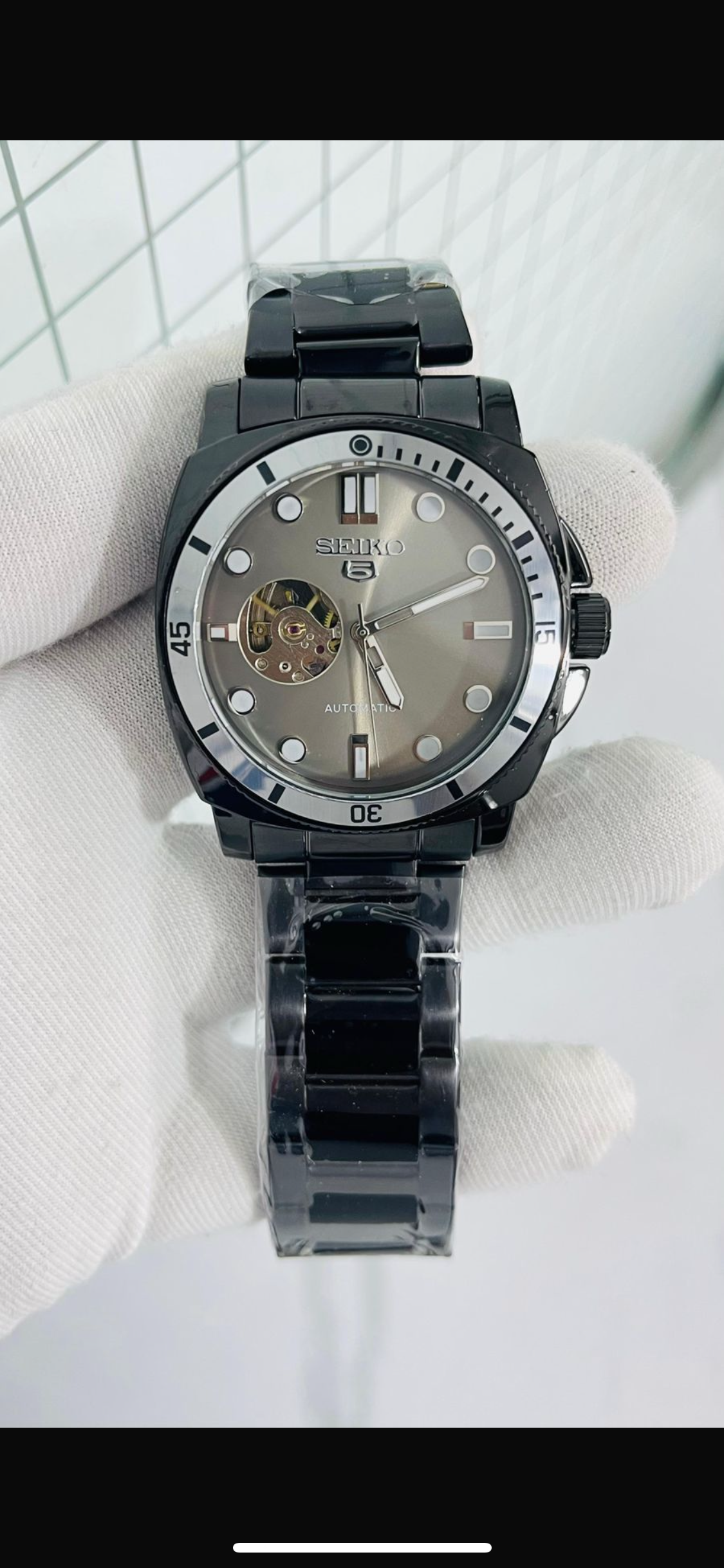 Ies Sei Black Chain Grey Dial Automatic Men Watch 990422