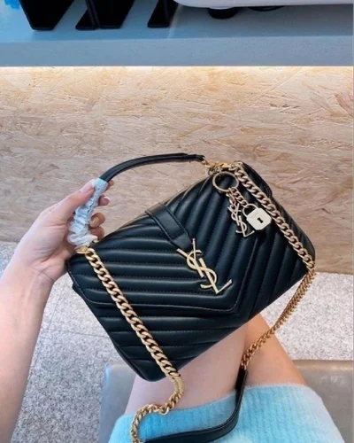 Lsy Black Gold Sling Side Ladies Bag with Chain Belt 10888