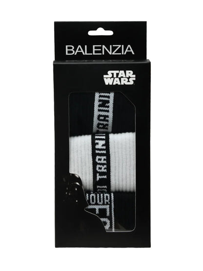 STAR WARS GIFT PACK FOR MEN- CLASSIC BLACK & WHITE - JEDI TRAINING AND FIND YOUR FORCE-HIGH ANKLE SOCKS (PACK OF 3 PAIRS/1U) Balenzia