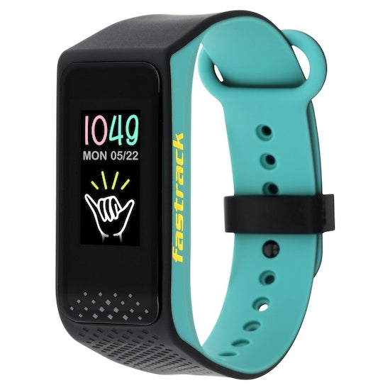 Fastrack REFLEX 3.0 DUAL TONED SMART BAND IN MIDNIGHT BLACK & TURQUOISE ACCENT