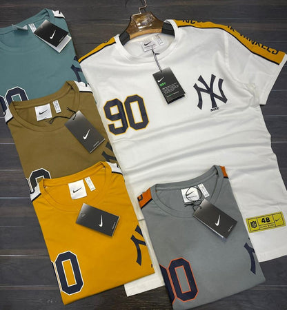 Peach NY Kin Print T - Shirts