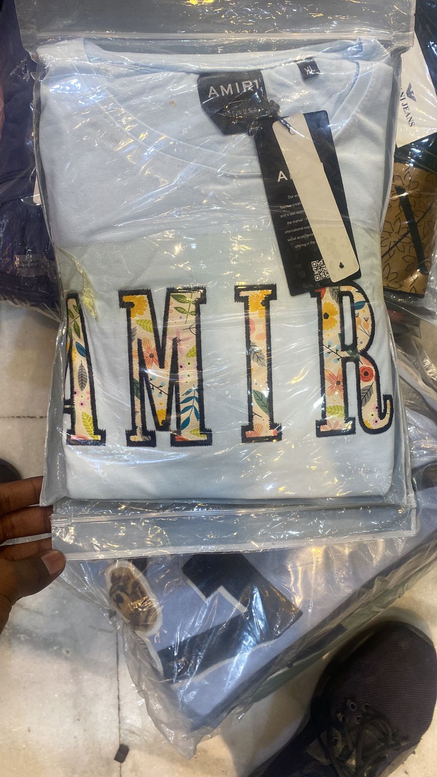 White Amir Print T - Shirts