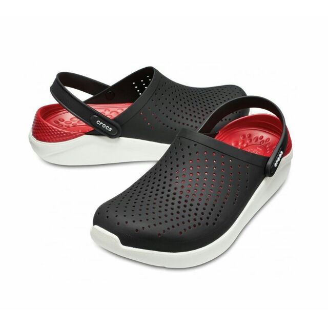 Black Red Clogs Slipons 230100