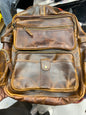 LDA Brown Colour Premium Quality Genuine Leather  Unisex Backpack 991466