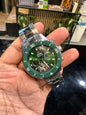 DAR RAD Silver Chain Green Dial Chrono Working Heavy Machinery Men’s Watch 991306