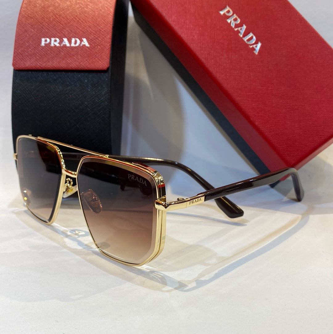 ARP Gold Frame Brown Shade Unisex Branded 017A 56 15-143