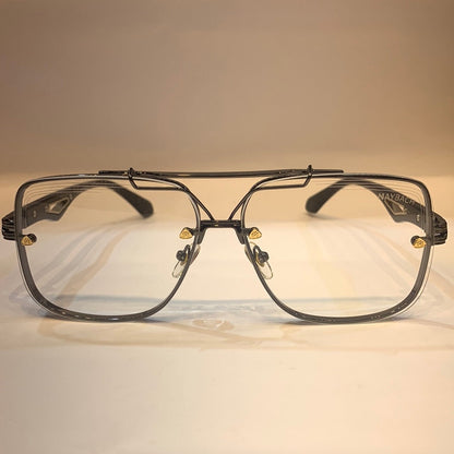 YAM Sliver Frame Transparent Shade Unisex Sunglass Z62 57 19-140