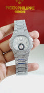 PP Silver diamond chain white dial Chrono working Men watch
