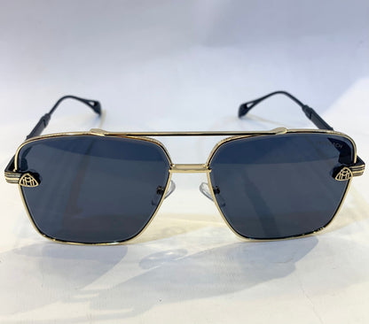 YAM Golden Black Frame Blue Shade Sunglass