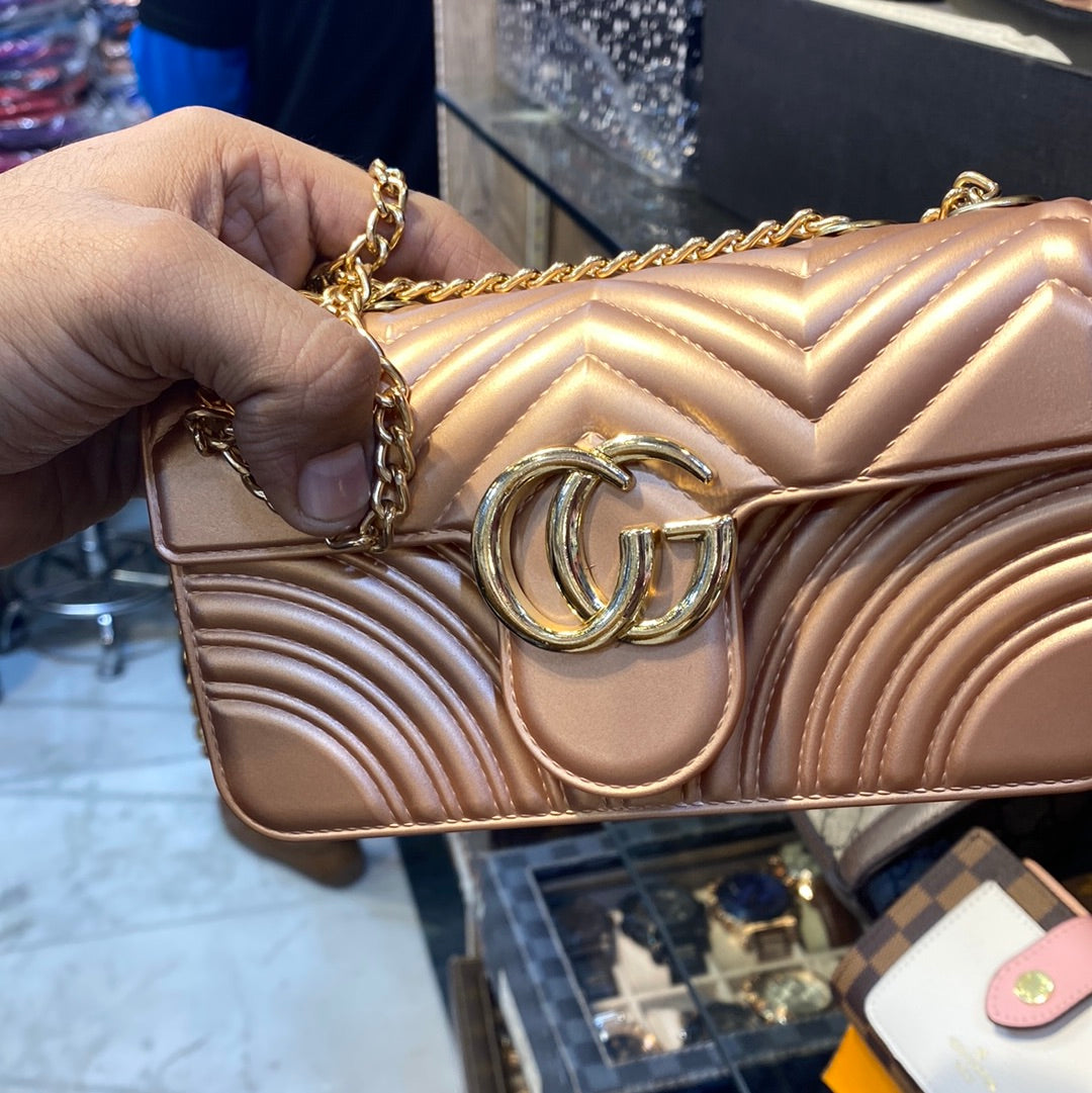 Peach Small Silicone Ladies Side Sling Hand Bag