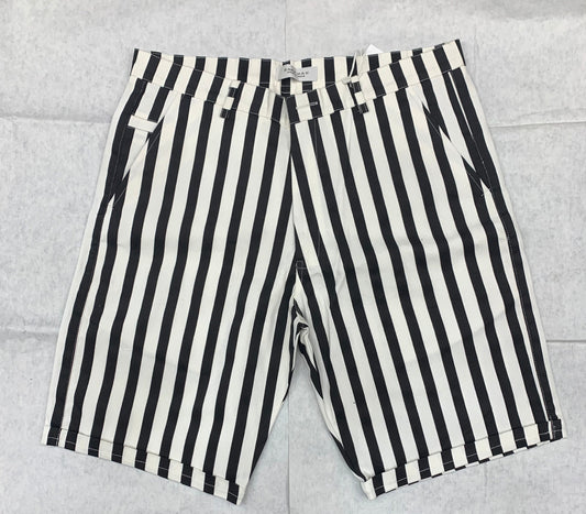 Zr Raz Black White Colour Line Design Denim Men Short 93303