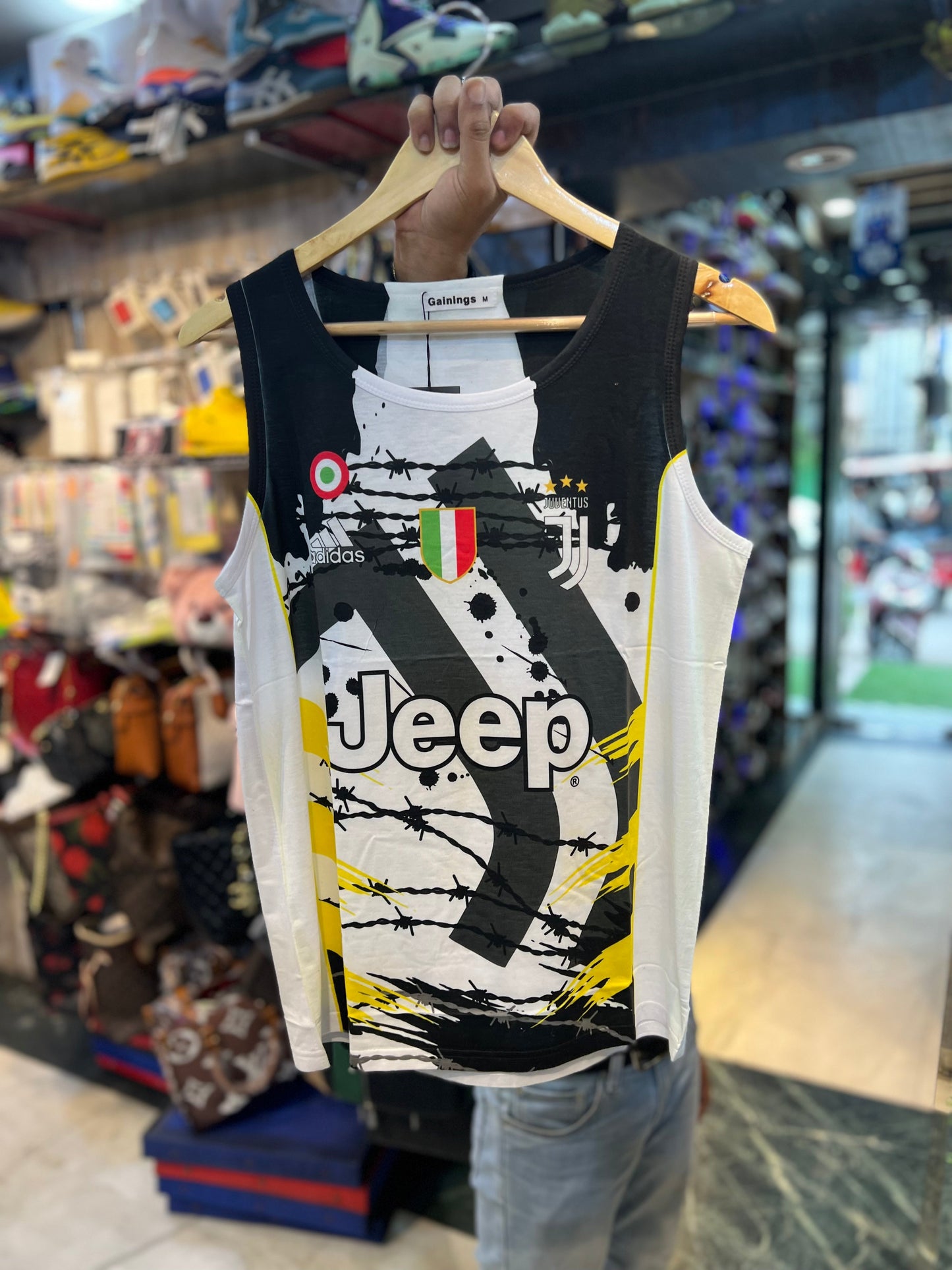 Grey Gainings Juventus JJ Sando Tank Sando Vest Gym Wear 110371 03082023