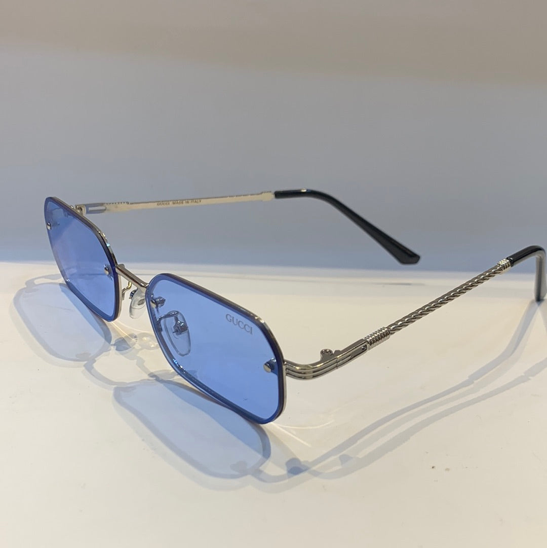 Cug Silver Black Frame Sky Blue Shade Unisex Sunglass WM2103 53 19 -142