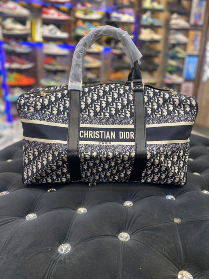 OID White Black Colour With Monogram Design Premium Quality Duffle Bag