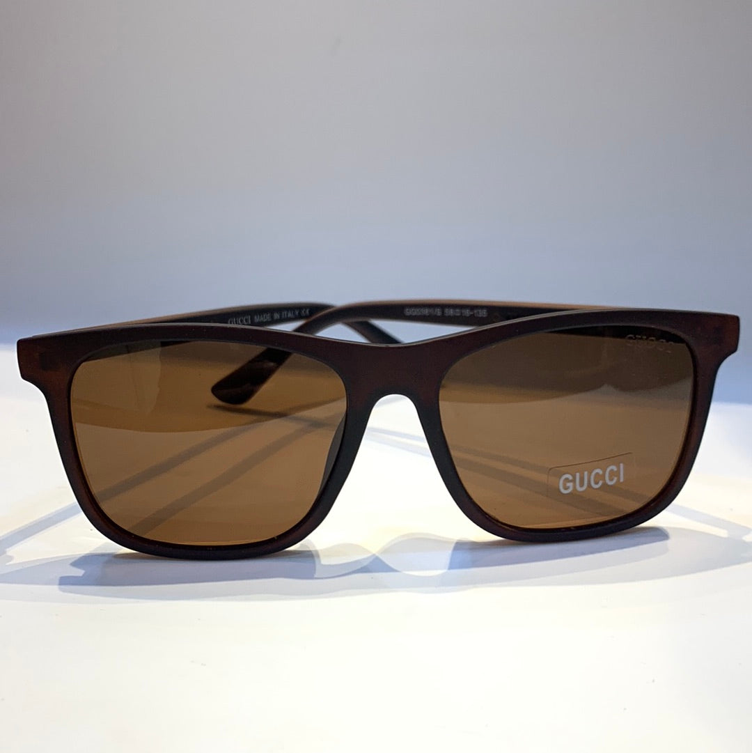 Cug Matt Brown Frame Brown Shade Sunglass GG0381/S 58 16-135