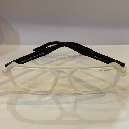 RAM Matte White Transperent Frame Black Stick Transperent Shade Unisex Sunglasses 66802 52 16-145